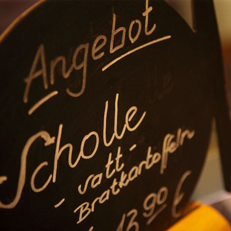 Angebotsschild für Schollen